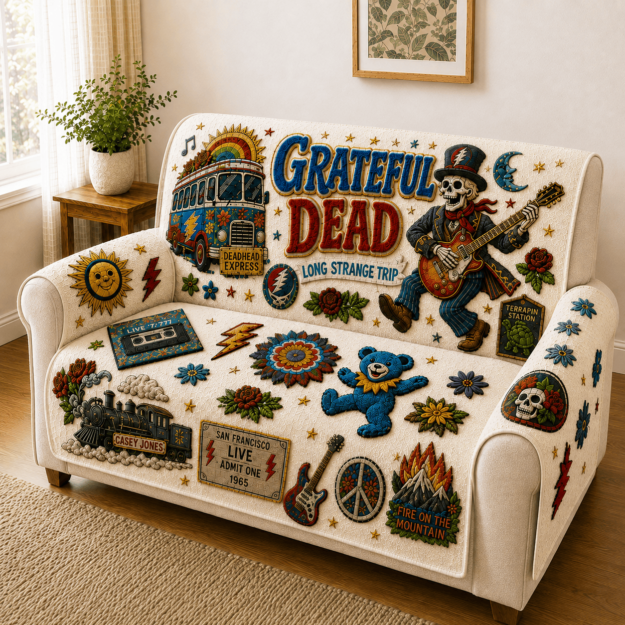 GRFD Tufted Sofa Cover & Pillow Set NTKO