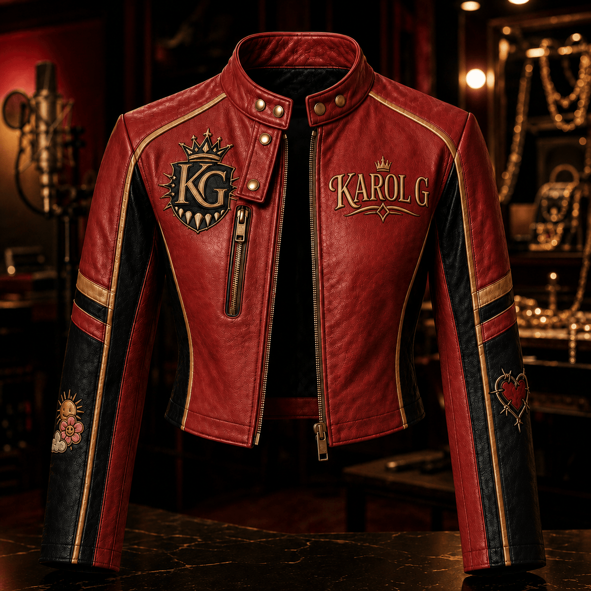 Premium KRG Cropped Leather Zipper Jacket TTMH