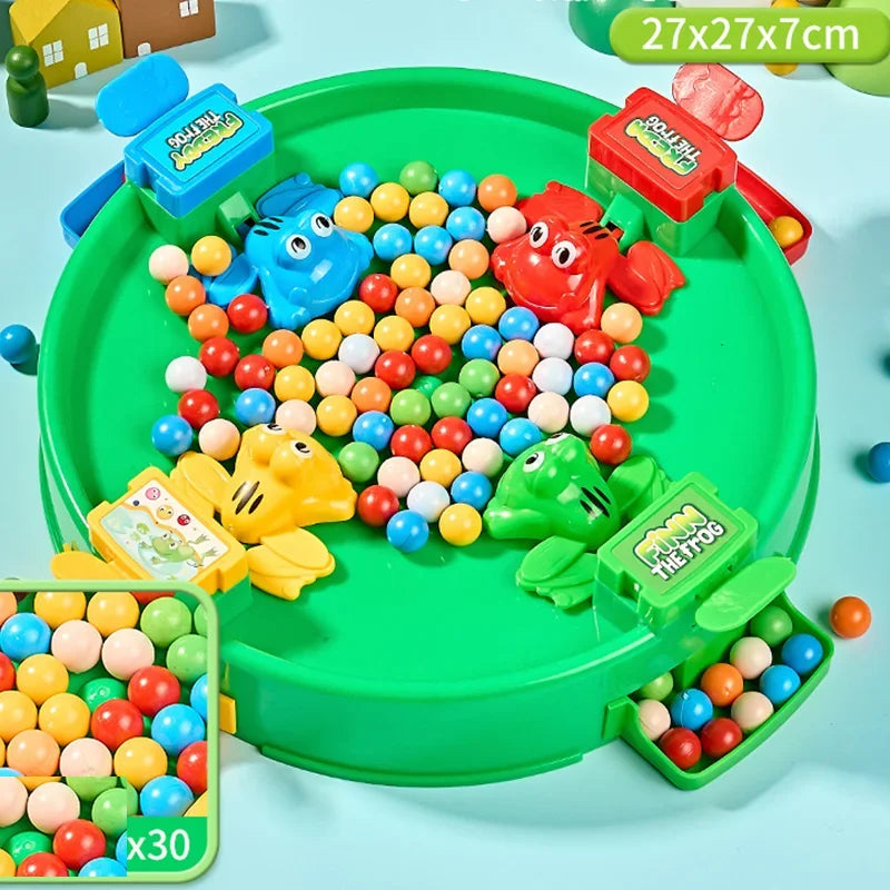 Greedy Frog Eating Bean Toy Frog Snatching Bean Children's Interactive Puzzle Toy Party Game Colorful Beads Children's Toy Adult