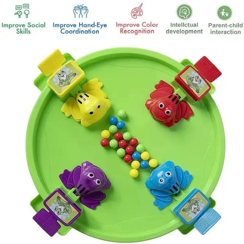 Greedy Frog Eating Bean Toy Frog Snatching Bean Children's Interactive Puzzle Toy Party Game Colorful Beads Children's Toy Adult