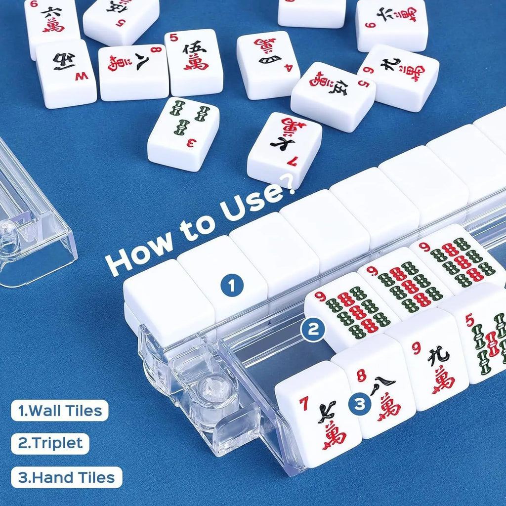 Mahjong Pushers and Racks 4 Pieces Mah Jongg Accessories Mahjong Tile Holder for Players Social Club Holiday Parties Game Night