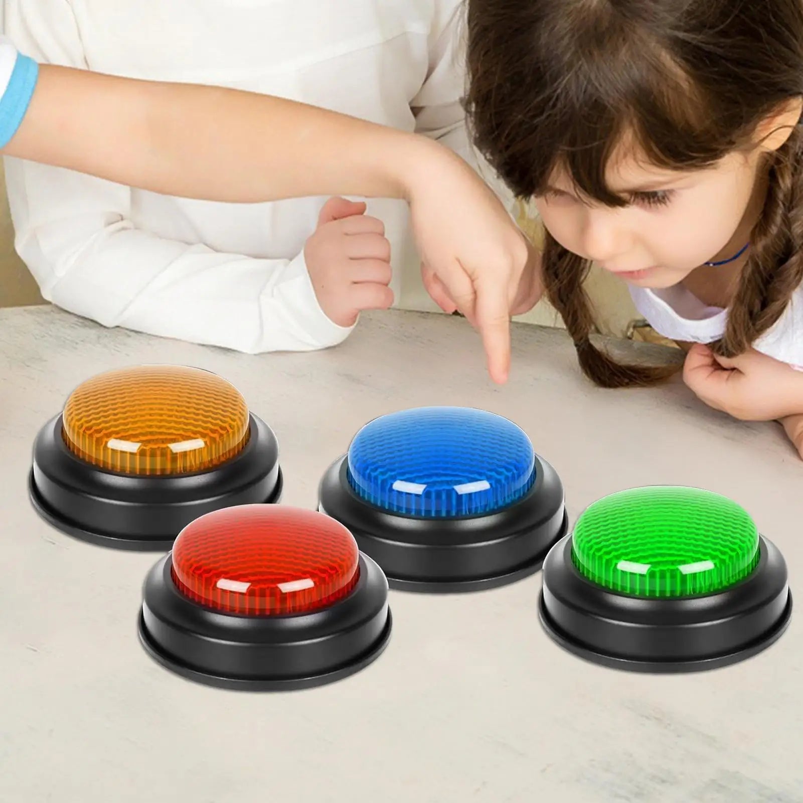 Answer Buzzers For Game Shows 4pcs Game Buzzers With Lights & Sounds BuzzButtons For Kids Or Adults Perfect For Classroom Game